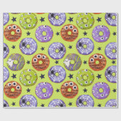 Trendy Halloween Spooky Donut Geschenkpapier (Flach)