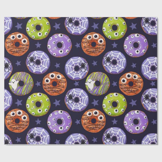 Trendy Halloween Spooky Donut Geschenkpapier (Flach)