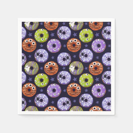 Trendy Halloween Spooky Funky Donut Serviette (Vorderseite)