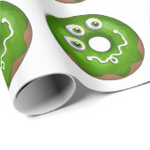 Trendy Halloween Spooky Green Monster Eyes Donut Geschenkpapier (Rolleneckpunkt)