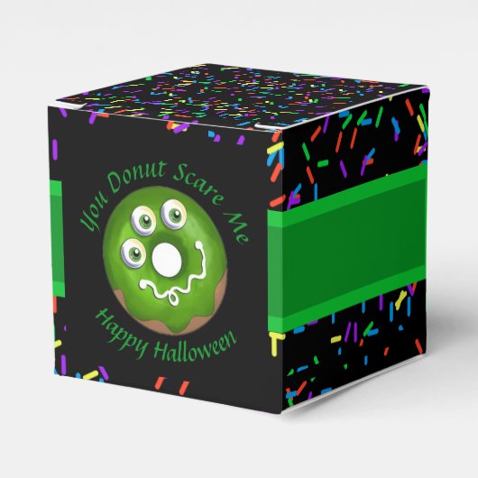 Trendy Halloween Spooky Green Monster Eyes Donut Geschenkschachtel (Vorderseite)