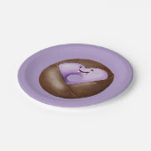 Trendy Halloween Spooky Lila Heart Ghost Donut Pappteller (Schrägansicht)