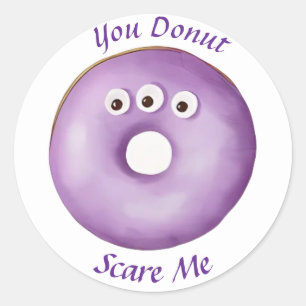 Trendy Halloween Spooky Lila Monster Eyes Donut Runder Aufkleber