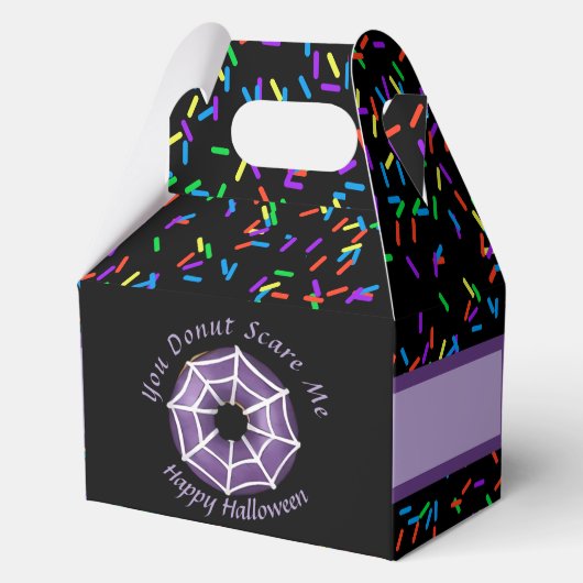 Trendy Halloween Spooky Lila Web Donut Party Geschenkschachtel (Vorderseite)