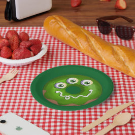 Trendy Halloween Spooky Lila Web Donut Party Pappteller