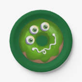 Trendy Halloween Spooky Lila Web Donut Party Pappteller (Vorderseite)