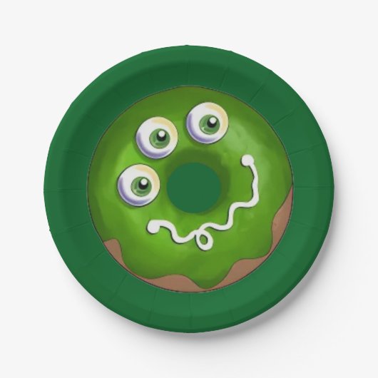 Trendy Halloween Spooky Lila Web Donut Party Pappteller (Vorderseite)