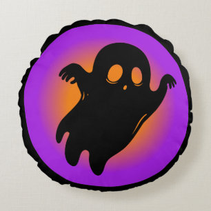 Trendy Halloween Spooky Neon Boo Ghost Classic Rundes Kissen