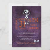 Trendy Halloween Wasserfarbenkürbis Party Einladung (Rückseite)