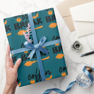 Trendy Halloween Zitat "Coffin Break" Geschenk Geschenkpapier