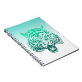 Trendy Hand Drawing Aquamarin Green Tiger School N Notizblock (Rechte Seite)