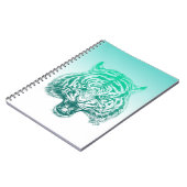 Trendy Hand Drawing Aquamarin Green Tiger School N Notizblock (Linke Seite)