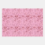 Trendy Hand Drawing Monochrome Rot & Weiß Xmas Geschenkpapier Set (Vorderseite 2)