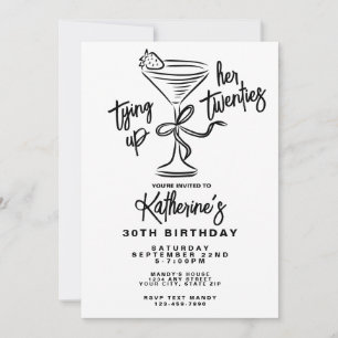 Trendy Hand Drawing verbindet ihre zwanzigsten Geb Einladung