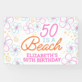 Trendy Hand Drawn 50. Strand Geburtstag Banner (Horizontal)
