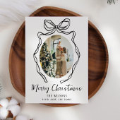 Trendy Hand Drawn Bow Foto Weihnachten
