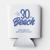 Trendy Hand Drawn Doodle 30 ist ein Strand Geburts Dosenkühler (Rückseite)