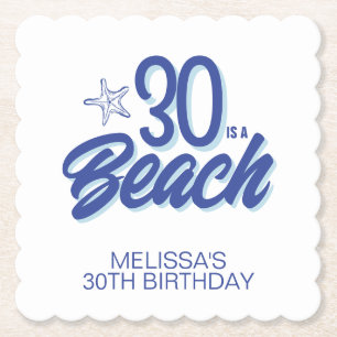 Trendy Hand Drawn Doodle 30 ist ein Strand Geburts Untersetzer