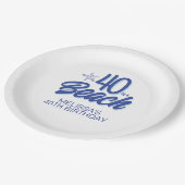 Trendy Hand Drawn Doodle 40 ist ein Strand Geburts Pappteller (Schrägansicht)