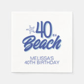 Trendy Hand Drawn Doodle 40 ist ein Strand Geburts Serviette (Vorderseite)