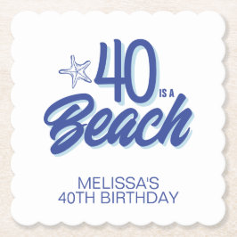 Trendy Hand Drawn Doodle 40 ist ein Strand Geburts Untersetzer