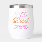 Trendy Hand Drawn Doodle 50. Strand Geburtstag (Rückseite)