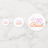 Trendy Hand Drawn Doodle 50. Strand Geburtstag Konfetti (Vorderseiten)