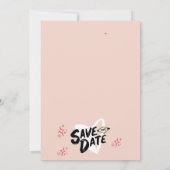 Trendy Hand Drawn Peach Scribble Fun Save the Date Einladung (Rückseite)