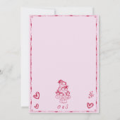 Trendy Hand Drawn Quirky Scribble Red Wedding Einladung (Rückseite)