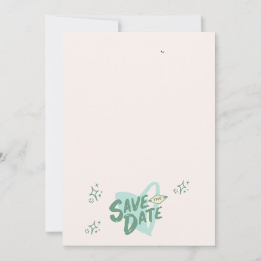 Trendy Hand Drawn Sage Scribble Fun Save the Date Einladung (Rückseite)