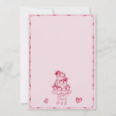 Trendy Hand Drawn Scribble Fun Brautparty Einladung (Rückseite)