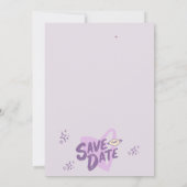 Trendy Hand Drawn Scribble Fun Save the Date Einladung (Rückseite)