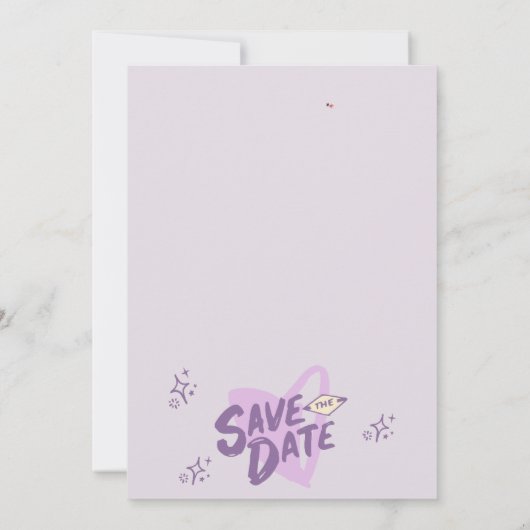 Trendy Hand Drawn Scribble Fun Save the Date Einladung (Rückseite)