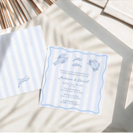 Trendy Hand-Drawn Seafood Boil Wedding Shower Einladung