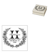 Trendy Hand gezeichnet Blumenreath | RÜCKSENDEADRE Gummistempel (Stempel)