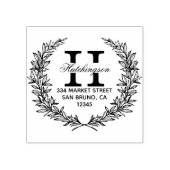 Trendy Hand gezeichnet Blumenreath | RÜCKSENDEADRE Gummistempel (Prägung)