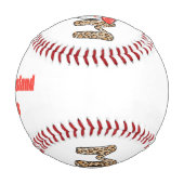 Trendy Hand gezeichnete Baseball-Mama Personalisie Baseball (Rückseite)