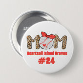 Trendy Hand gezeichnete Baseball-Mama Personalisie Button (Vorne & Hinten)