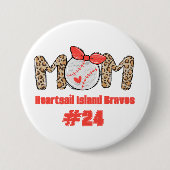 Trendy Hand gezeichnete Baseball-Mama Personalisie Button (Vorderseite)