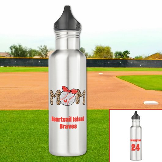 Trendy Hand gezeichnete Baseball-Mama Personalisie Edelstahlflasche