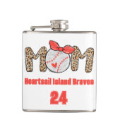 Trendy Hand gezeichnete Baseball-Mama Personalisie Flachmann (Vorderseite)