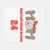 Trendy Hand gezeichnete Baseball-Mama Personalisie Fleecedecke (Vorderseite (Horizontal))