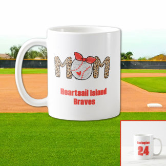Trendy Hand gezeichnete Baseball-Mama Personalisie Kaffeetasse