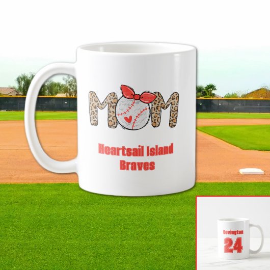 Trendy Hand gezeichnete Baseball-Mama Personalisie Kaffeetasse