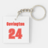 Trendy Hand gezeichnete Baseball-Mama Personalisie Schlüsselanhänger (Rückseite)