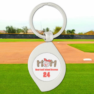 Trendy Hand gezeichnete Baseball-Mama Personalisie Schlüsselanhänger