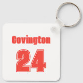 Trendy Hand gezeichnete Baseball-Mama Personalisie Schlüsselanhänger (Rückseite)