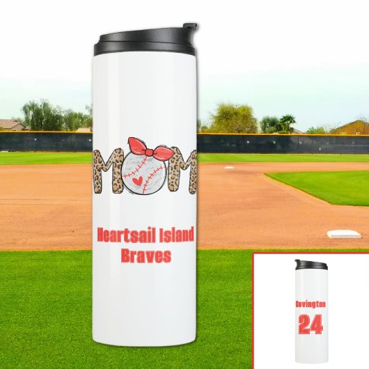 Trendy Hand gezeichnete Baseball-Mama Personalisie Thermosbecher