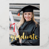 Trendy Hand Letted Typografy Abschluss Folieneinladung (Vorderseite)