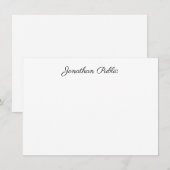 Trendy Hand Script Name Template Elegant Modern Mitteilungskarte (Vorne/Hinten)